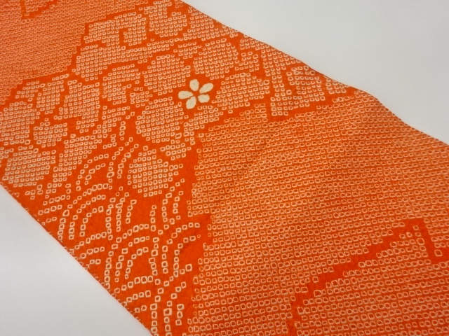 絞り花に青海波模様名古屋帯